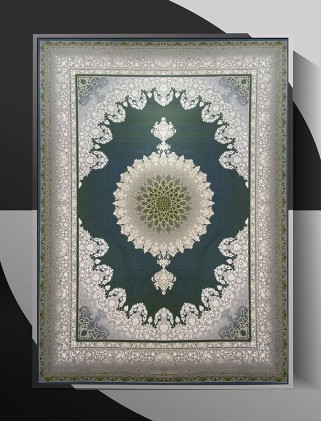 فرش ماشینی نگار 5 دلفینی سبز1200شانه