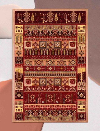 فرش ماشینی گبه بلوچ لاکی 700شانه کد801