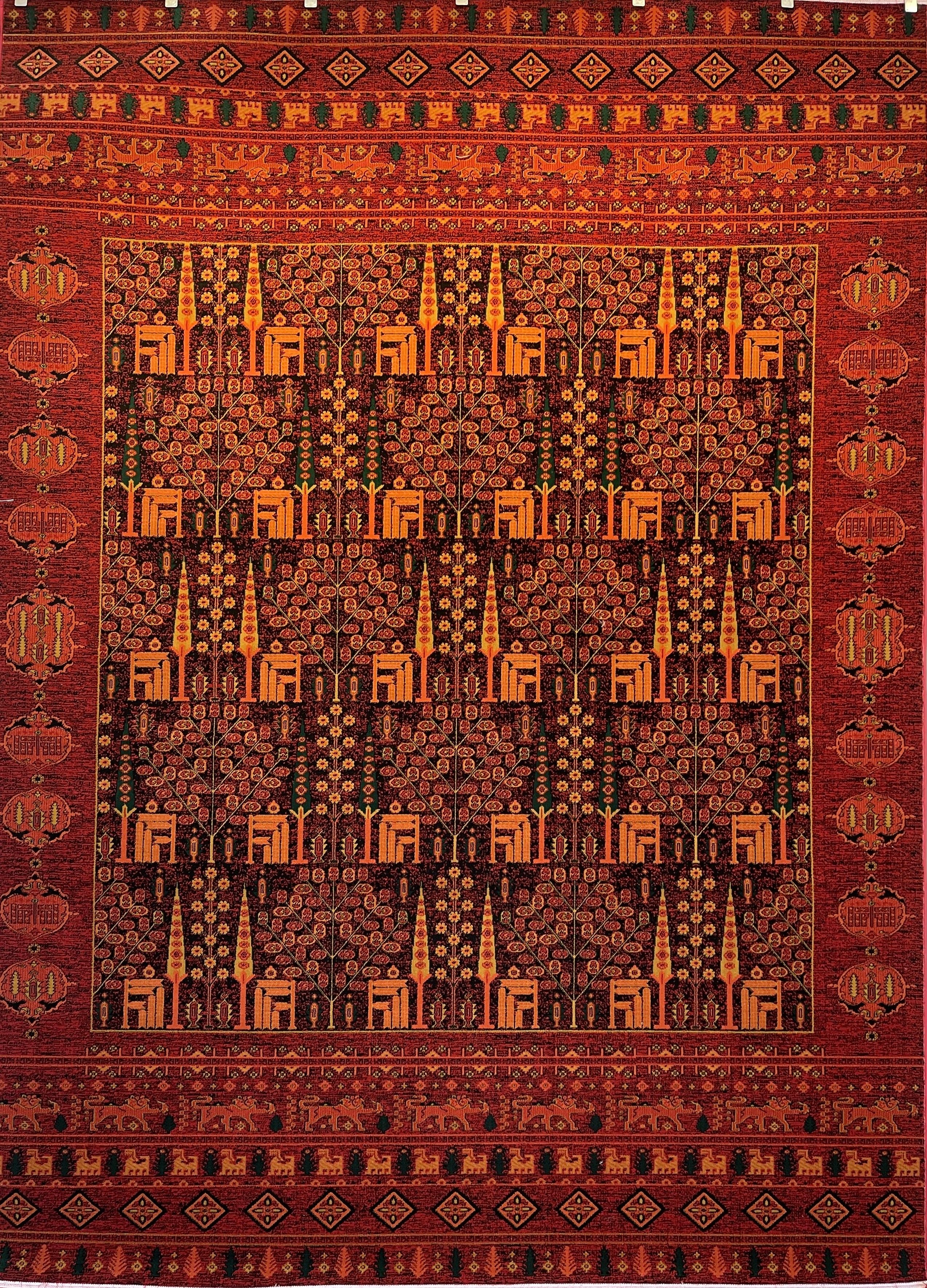 فرش ماشینی 350 شانه bcf لاکی کد 14