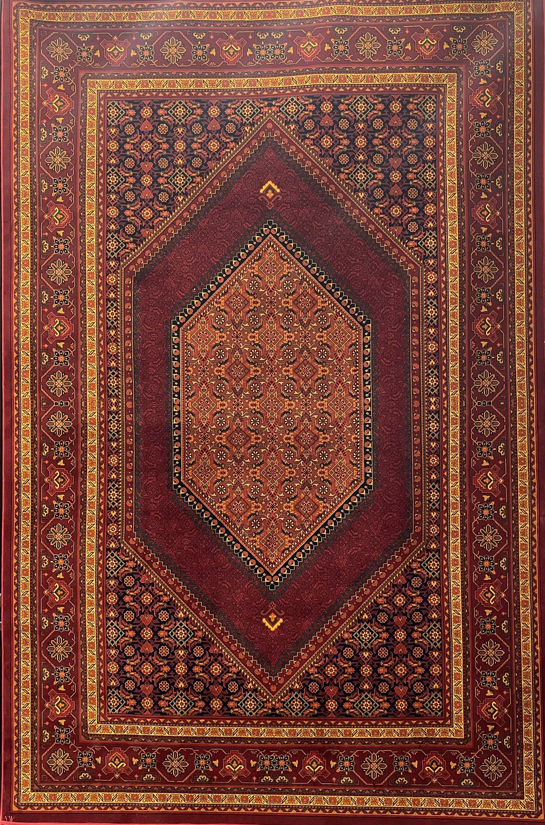 فرش ماشینی گبه بلوچ زرشکی 700 شانه کد 724