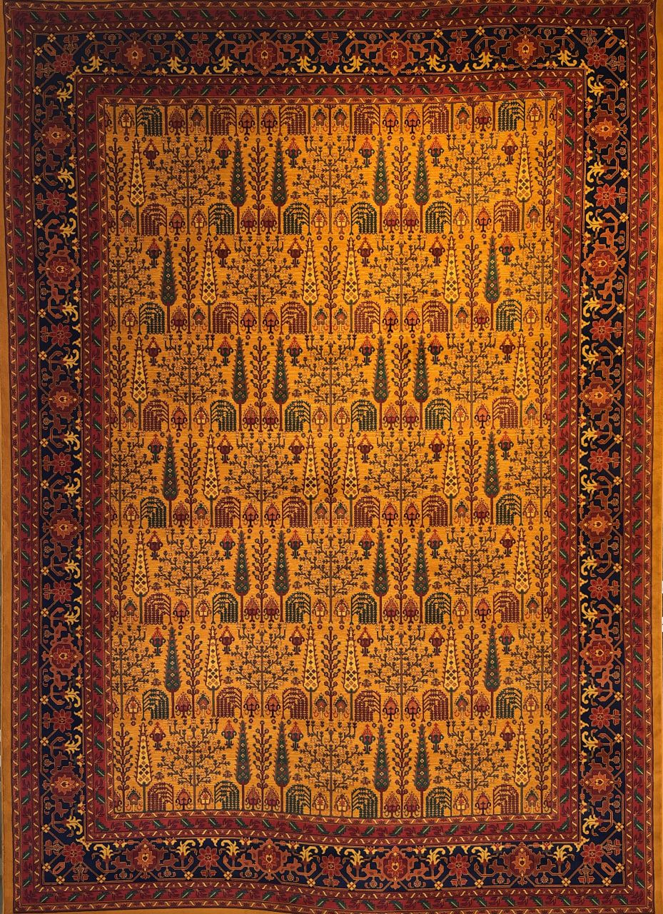 فرش ماشینی گبه بلوچ دارچینی 700 شانه کد 709