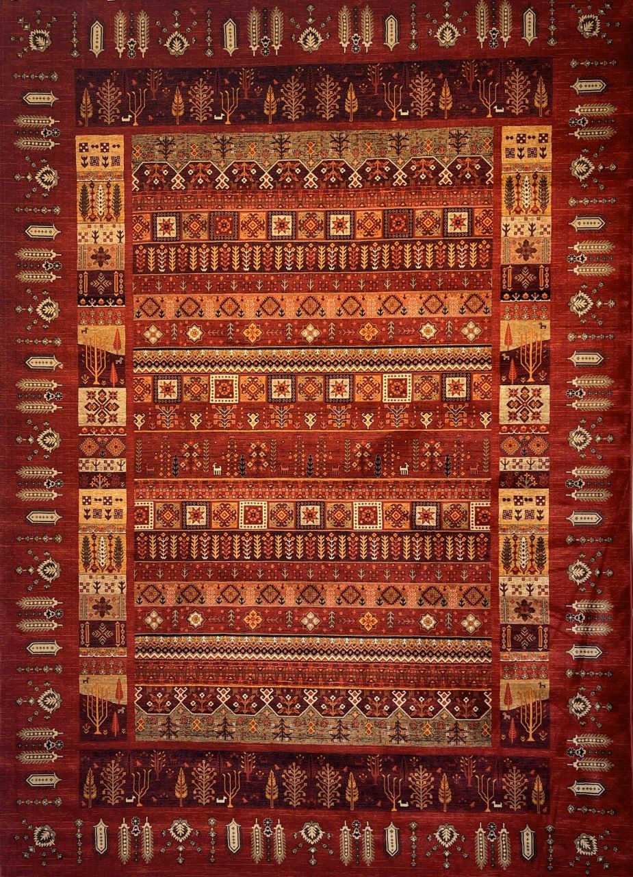 فرش ماشینی گبه بلوچ لاکی 700 شانه کد801