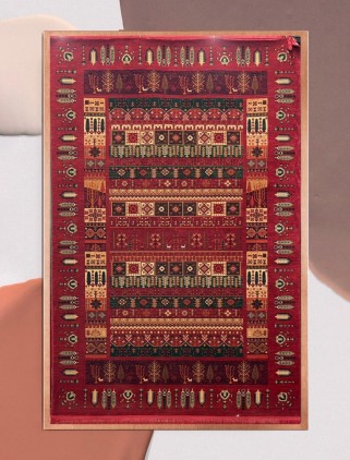 فرش ماشینی گبه بلوچ لاکی 700 شانه کد 801